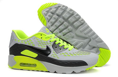 Nike Air Max 90 Hyp Prm Mens Shoes 2015 Light Gray Green Black Hot Reduced